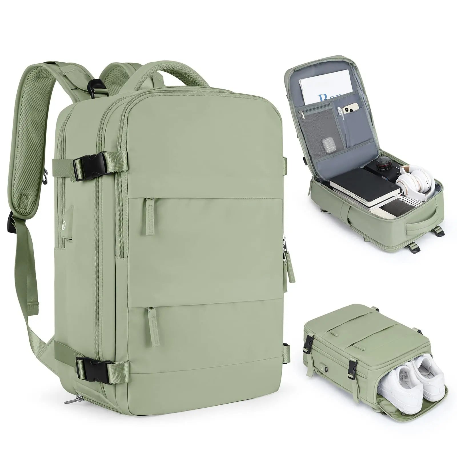 OEM Customized Waterproof Laptop Backpack with USB Multi-Function Travel Luggage Set Polyester Material
