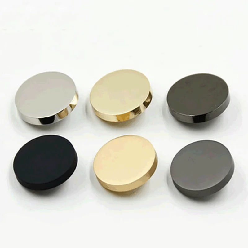 Fashion Round Metal Blank Flat Buttons High-footed Hand-sewing Suit Coats Trench Buttons Shirts Down Jackets Buttons Wholesale
