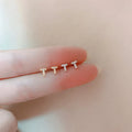 Simple Fashion T Shaped Mini Letter Stud Earrings for Women Cute Pure 925 Sterling Silver CZ Zircon Gold Plated Trendy Style