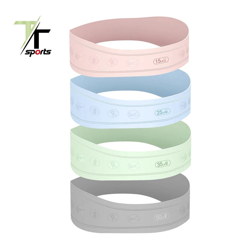 Custom Silicone High-quality Universal Hip Belt Leg Arm Band Non-slip 4 Level Resistance Loop Bands