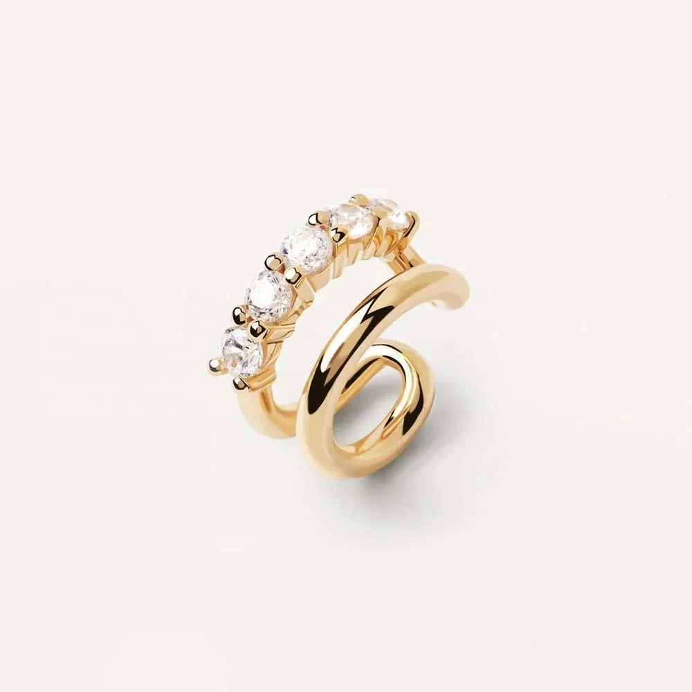 LOZRUNVE 925 Sterling Silver Diamond Ear Cuff Earring for Non Pierced Ear Jewelry