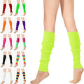 New Custom Designs Party Sports Yoga Boot Cuffs Girls 80s Solid Color Neon Ribbed Knitted Leg Socks Knee Leg Warmers for Women
