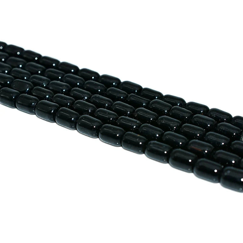 Wholesale 6*9mm Black Obsidian Tube Beads Natural Pink Gemstones for DIY Jewelry Making