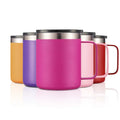 [JT-M12A]Double Walled 12oz 14oz Travel Tumbler Cup Insulated Coffee Mug With Handle and Bpa Free Lid