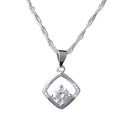 Trendy New Style Women Dainty Simple Design Square 925 Sterling Silver Necklace MegaBDM
