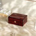 Premium Single Luxury Wooden Watch Display Box with Protective Lock Water Resistant Outside Storage