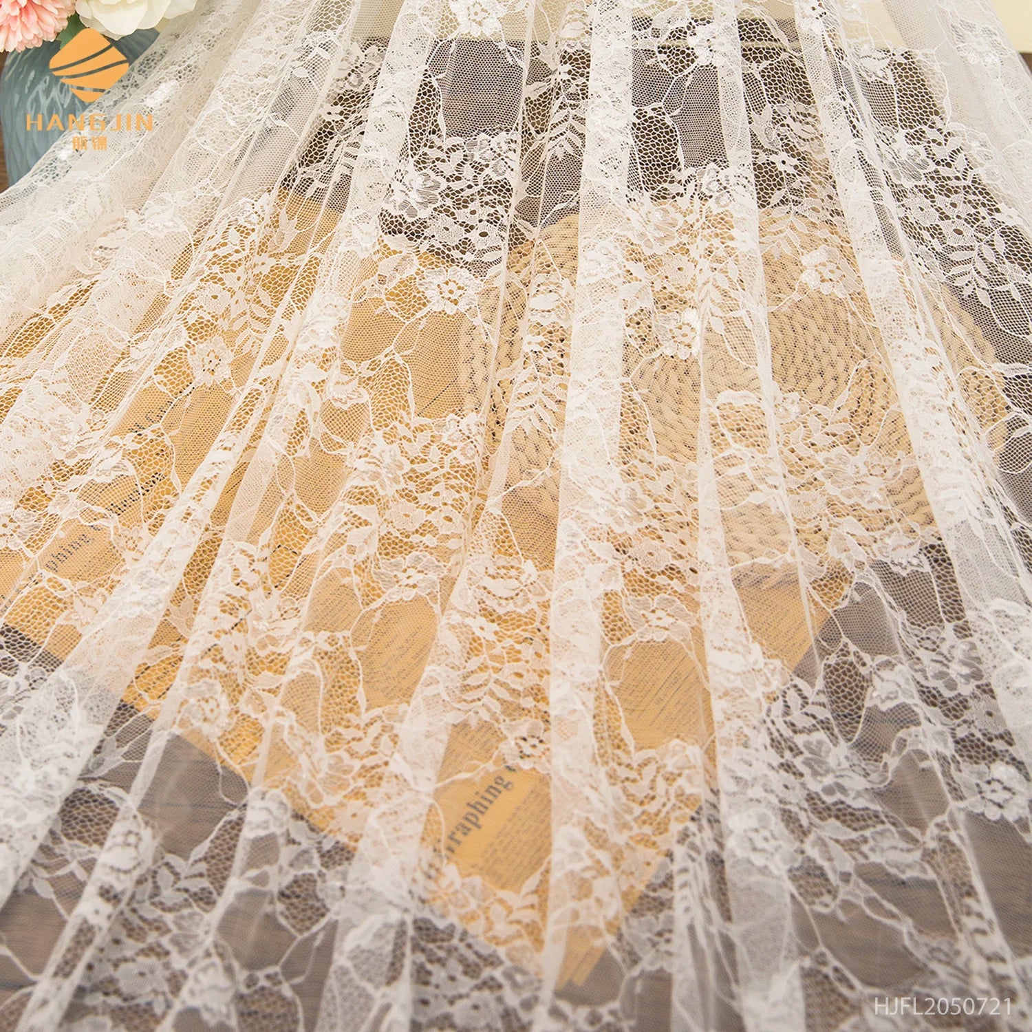 Wholesale French Lace Fabric 3d Lace Fabric Luxury Embroidered Bridal Lace Fabric for Wedding Dress Bridal Veils
