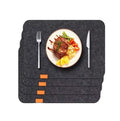 Eco-Friendly Contemporary Rectangle Polyester Felt Coaster Non-Slip Absorbent Heat Resistant 4 Inch Recyclable EN71 LSN