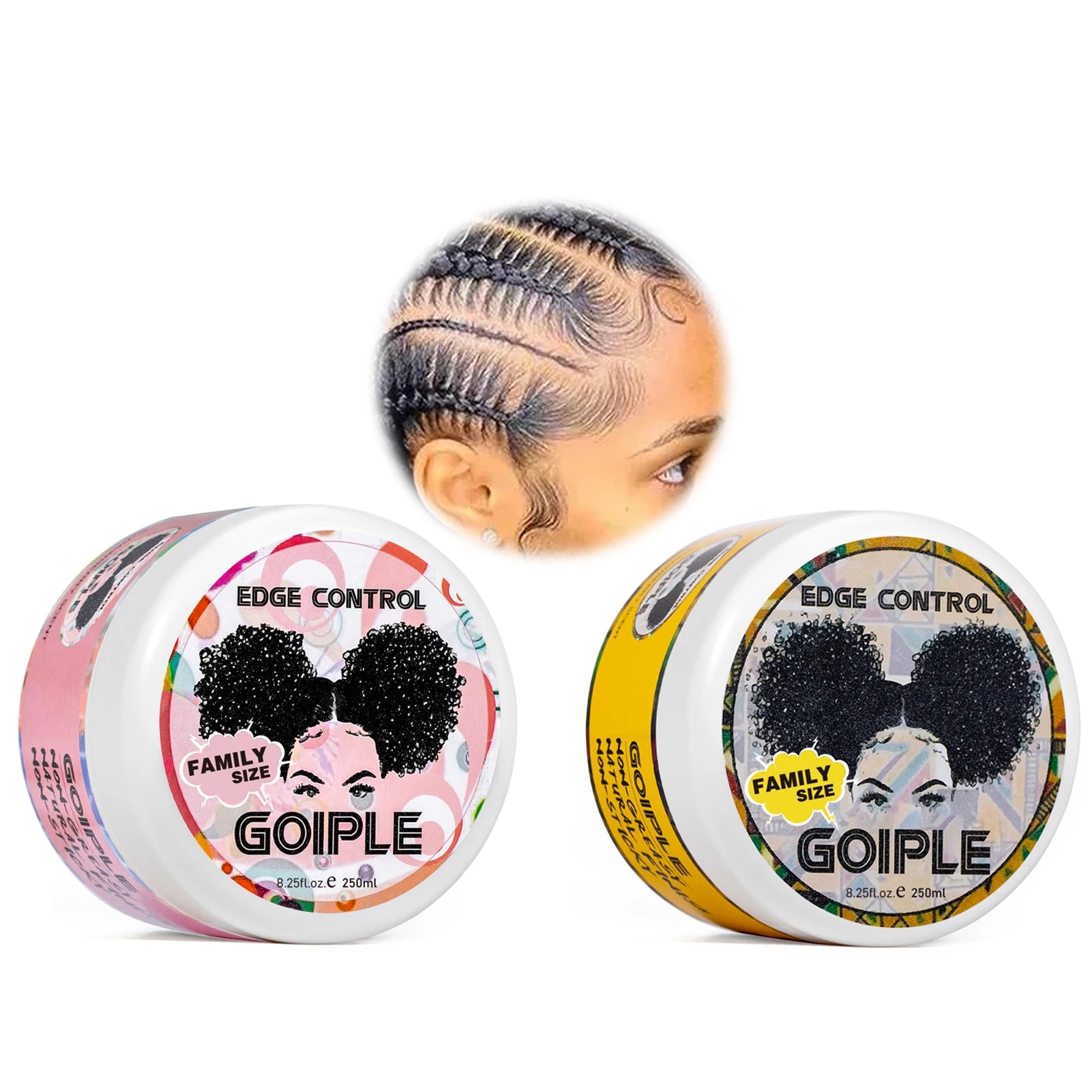 Family Size Natural Control Broken Hair Styling Fixative Finishing Gel No White Residue Shine and Smooth Edge Control for Hair