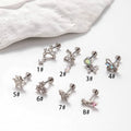 Gaby New F136 Implant-grade Titanium Piercings Dangle butterfly Web Titanium Body Jewelry Labret Titanium Threadless Jewelry
