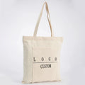 Customizable Organic Reusable Cotton Canvas Tote Shopping Bag with Custom Logo Plain Design