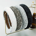 Custom Wholesale Glitter Bling Makeup Hairband Wide Thick Padded Sponge Rhinestone Headband for Girls and Women