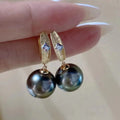 E1180 10-11mm DIY Natural Freshwater Pearl Charm Earrings Mounting Accessory 925 Sterling Silver Gold Plated  Jewelry for Women