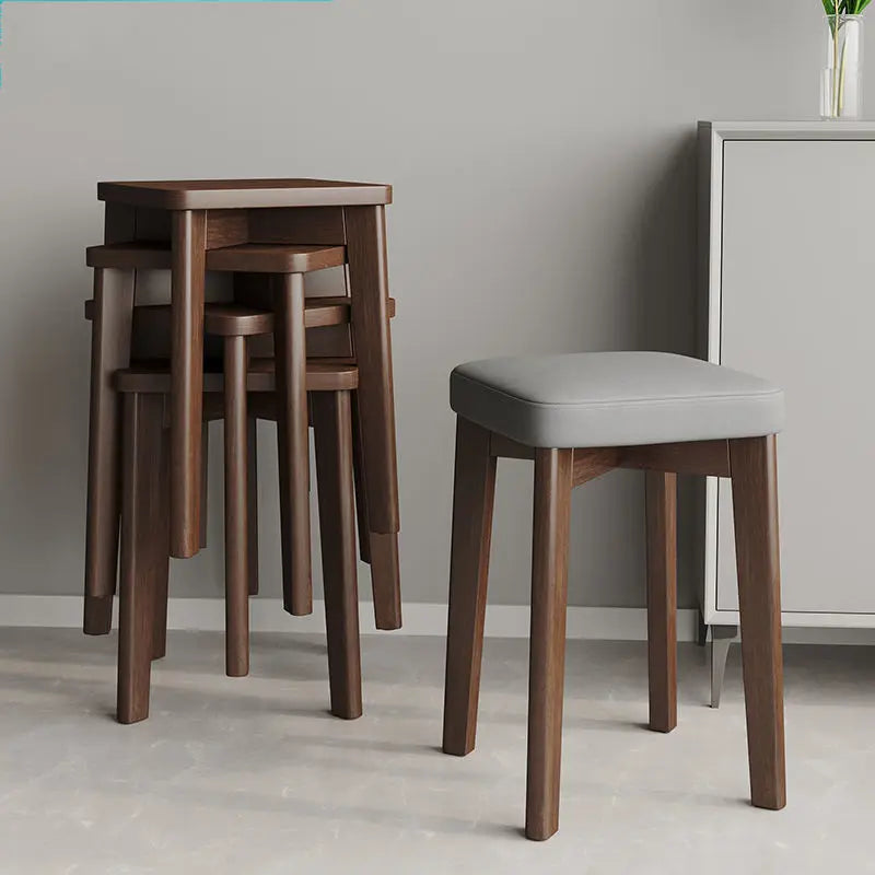 BILIDO Durable Stackable Solid Wood Bar Chairs with Square Top for School Hotel Apartment Use