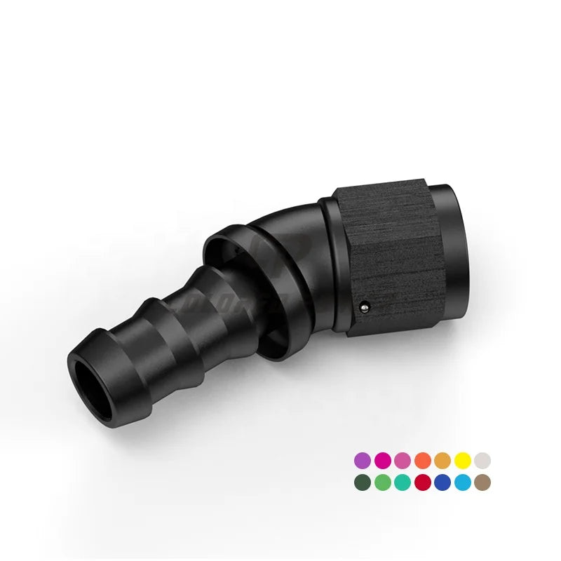 Auto Parts Aluminum 30 Degree Uninterrupted One Piece AN10 Push on Full Flow Fitting