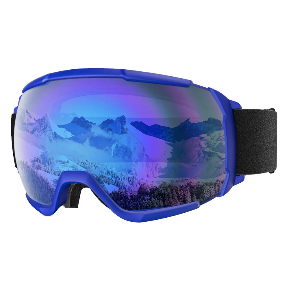 HUBO 195A Sports Eyewear Anti-Fog Snow Ski Goggles with UV400 Over-the-Glasses Winter Ski Glasses for Snowboarding