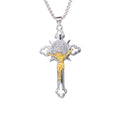 2023 New Gold Gothic Cross Necklace Hip Hop Choker Stainless Steel Chain Jesus Necklace Punk Jewelry Gift for Jesus Believers