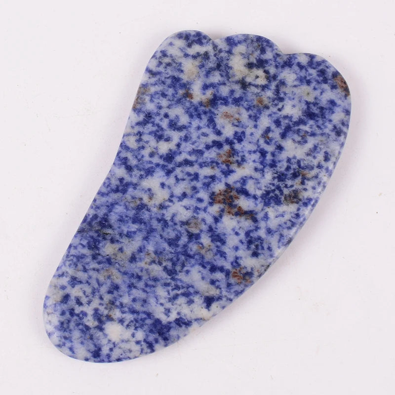 2026 Home Use Blue Spot jasper Sawtooth Roller Hot Sale Oem logo Wholesale Face Jade Roller Gua Sha