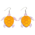 Newly Arrived Customized Cartoon logo Pendant Gold Mirror Earrings Cute Sea Turtle Big Tortoise Acrylic Dangling Earrings