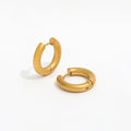 New Trendy Earring 18K Gold Plated Matte Surface Simple Hoop Earrings Stainless Steel Jewelry Wholesale