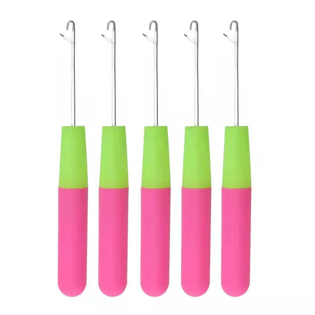 Wholesale Popular Plastic Handle Hair Braids Weaving Latch Needles Hair Extension Knitting Crochet Hook Needles