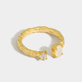 Fashion Design Luxury Style Jewelry Gold Plated S925 Sterling Silver Micro CZ Open Adjustable Rings for Women  JT409