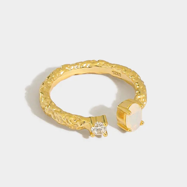 Fashion Design Luxury Style Jewelry Gold Plated S925 Sterling Silver Micro CZ Open Adjustable Rings for Women  JT409