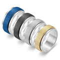 Fashion Trend Titanium Steel Casual Business Decompression Meditation Anti-Anxiety Ring Watch Frosted Design Rotating Feature
