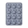 12 Cavities Silicone Bunny Shape Cartoon Food Grade Eco-Friendly Stocked Cake Decorating Chocolate Bake Mold 18x13x1.6cm