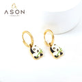 Ason Wholesale Panda  Hoop Earrings Custom Lovely Animal Pendant Earrings Hoop for Ladies and Girls