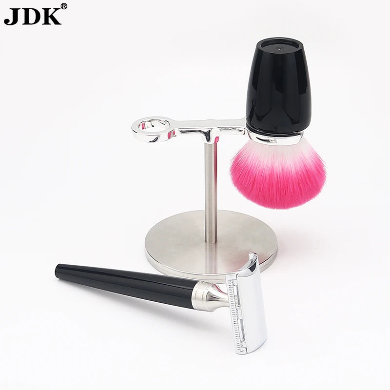 JDK Factory Price 3pcs Shaving Brush Set Synthetic Hair Beard Soap Foaming Gift Set