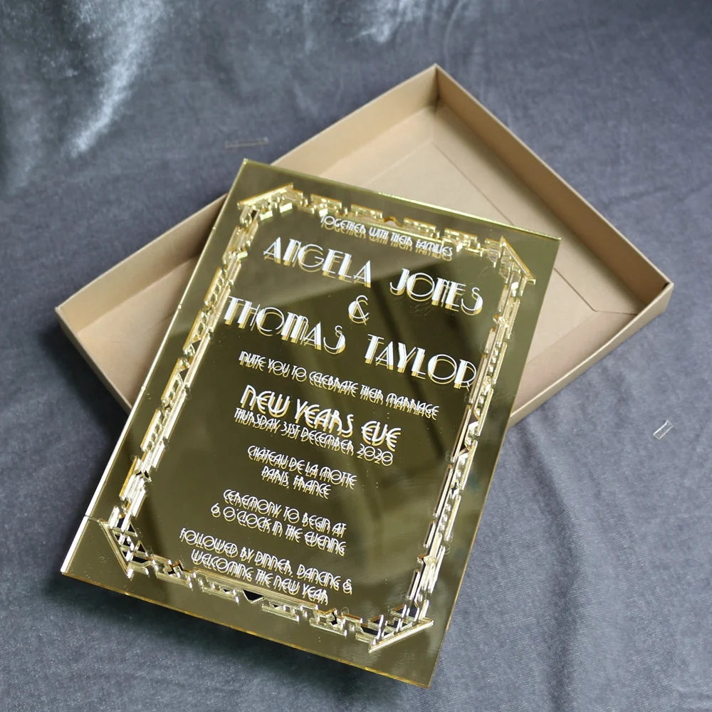 Antique Wedding Cards Suppliers Gold and White Invitation Wedding Cards with Box