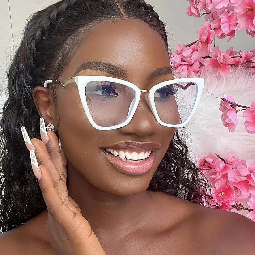 2023 Hot Sale Unique Cat Eye Glasses Trendy Women Anti Blue Light Glasses Personality Wholesale Optical Frames