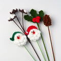 New Delicate Multi Color Crochet Christmas Decoration Flower Branch Wholesale Woolen Knitted Berries Flower Ornament for Gifts