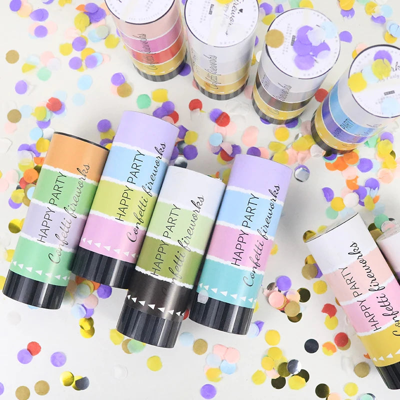 Customizable Birthdays Weddings New Year Foil Silver Gold Rose Gold Disposable Paper Confetti Popper Mini Handheld Confetti