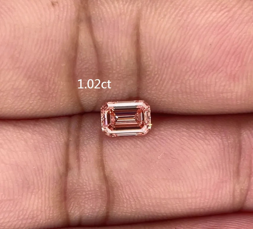 Lab Diamonds pink Color Igi Certificate 1ct 1.5ct 2ct Fancy Vivid pink Diamonds Emerald Cut for Jewelry Making