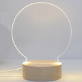New Round LED Bracket USB Children's Room Wooden Night Light Blank Acrylic Wood Night Lamp Base MegaBDM