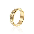 New Design Gold Plated Spinner Ring Moon Star Smile Face Fidget Anxiety Ring Stainless Steel Rotate Anxiety Ring