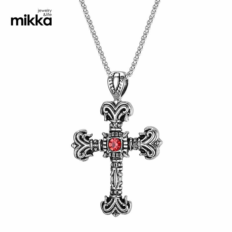 Wholesale Hot Selling retro Sweater chain Necklace Hip Hop Antique Silver Spider/Cross Pendant Necklace