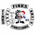 Finks Pennsylvania MC 1% Large Full Back Size Motorcycle Biker Embroidered Iron on Patches for Jacket Vest Custom Design Patch