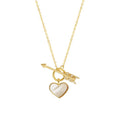 Simple Exquisite Cupid Arrow Shell Love Heart Pendant Necklace Female Stone Crystal Clavicle Chain Neck Chains For Women