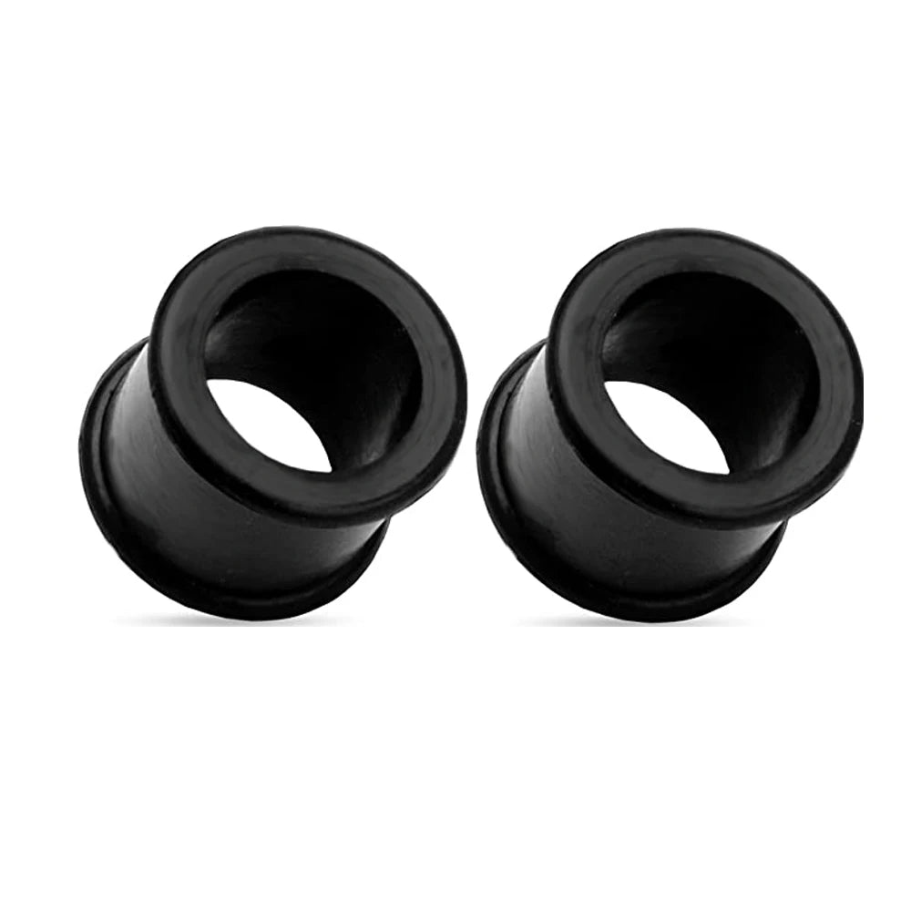 Piercing Tunnel Set Soft/Hard Silicone Flesh Ear Plugs 2g-25mm Flexible Ear Stretching Gauge Expander 6-24MM Mix 10 Size Black