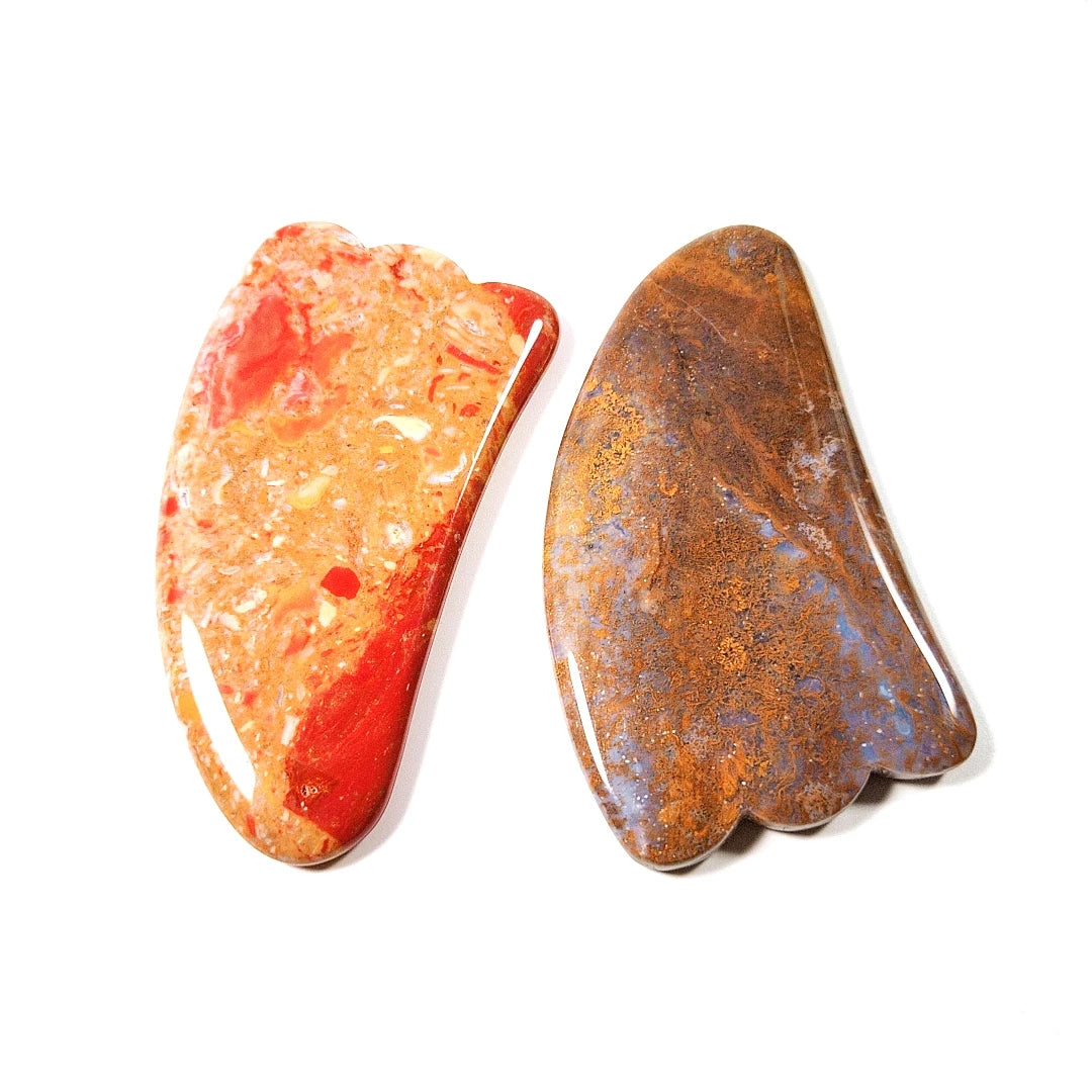 Huiying Beauty Personal Care Facial Claw Stone Gua Sha Scraping Natural Noise Free Board Mookaite jasper Stone