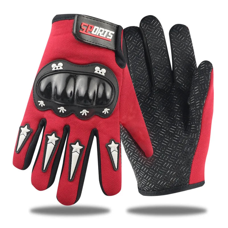 5-12 Years Old Kids Outdoor Sports Gloves Full Finger Tactical Riding Motocross ATV Motorcycle for Winter Sports