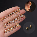 16g Stainless Steel Barbell Flat Back Internally Thread CZ Lip Ring Ear Helix Lobe Cartilage Piercing Jewelry