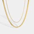 Nabest Women Layers Necklace Stainless Steel Golden Tarnish Free Minimalist Snake Chain Necklaces Jewelry