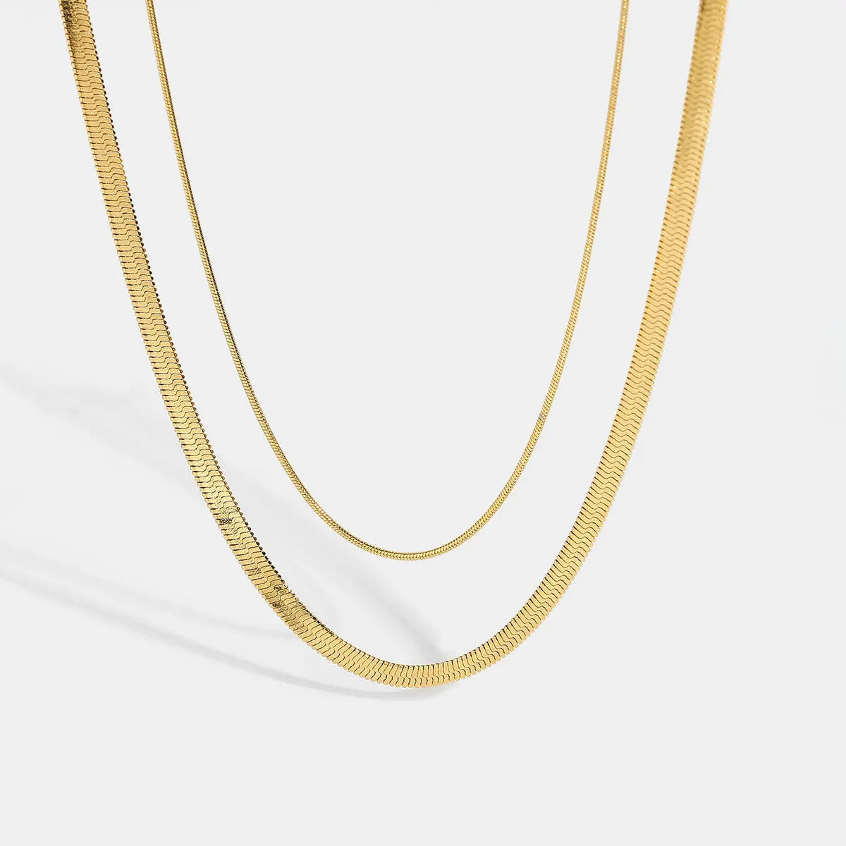 Nabest Women Layers Necklace Stainless Steel Golden Tarnish Free Minimalist Snake Chain Necklaces Jewelry