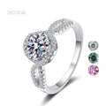 D Colorful White and Colorful 925 Silver Jewelry Six Prong 0.5 Carat 1Carat Moissanite Wedding Diamond Ring