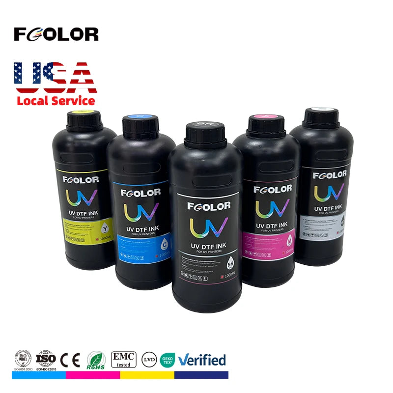 FCOLOR 30CM 60CM UV DTF Transfer Film Ink for Epson I3200 UV DTF Printer Direct Print AB Film