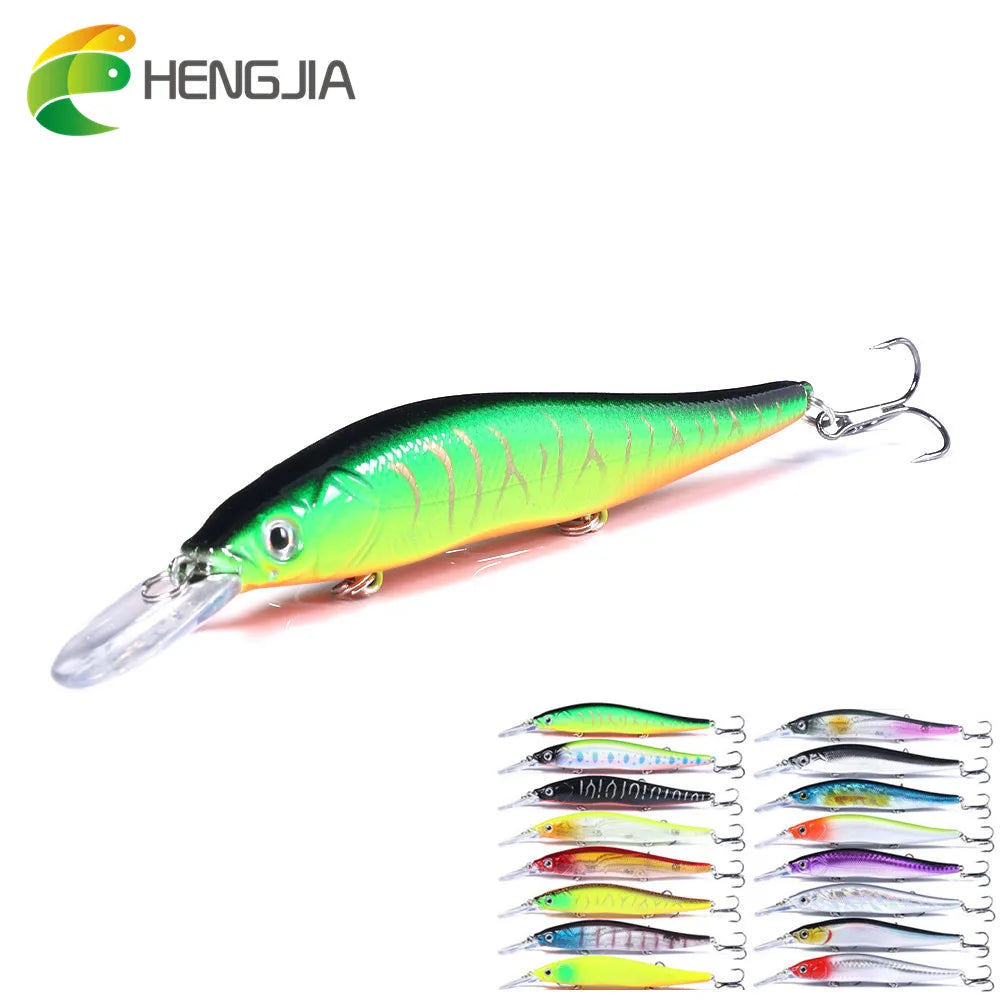 HENGJIA 13.5cm 15.6g 6#hook Wholesale Fishing Minnow Lures Hard Plastic Casting Bait Lure Minnow MegaBDM